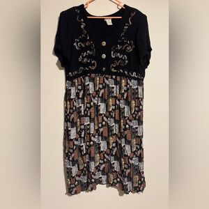 EUC The Avenue Black and Brown Bohemian Tunic Dress size 22